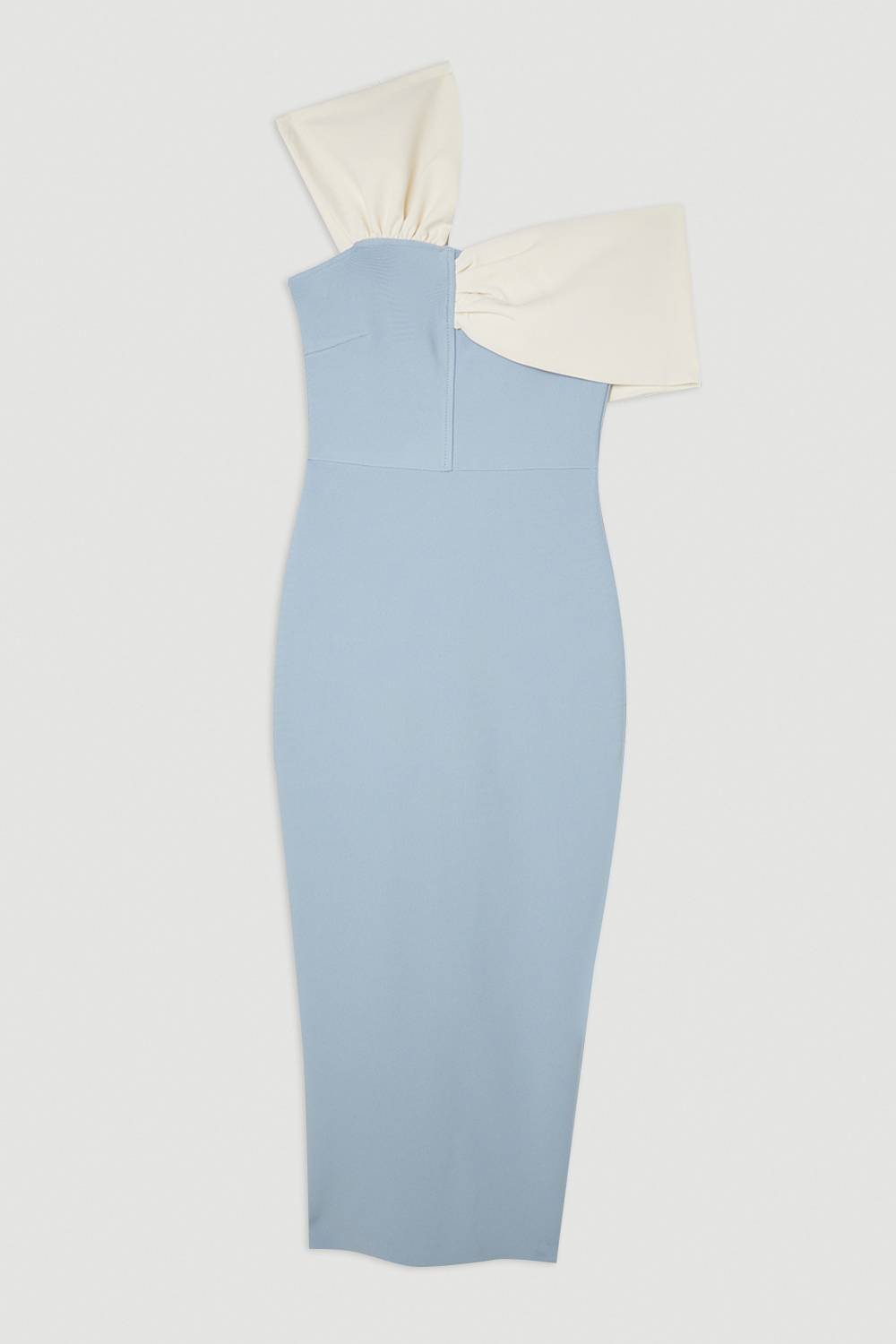 KarenMillen Robe Midi Moulante à Bandage avec Bretelle Asymétrique en Maille