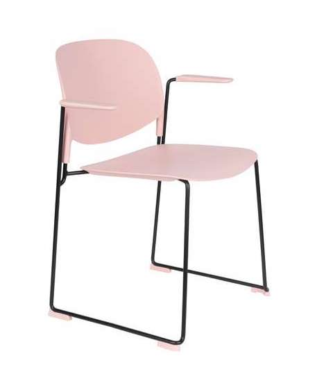 Eetkamerstoel Stacks met armleuningen roze (set van 4)