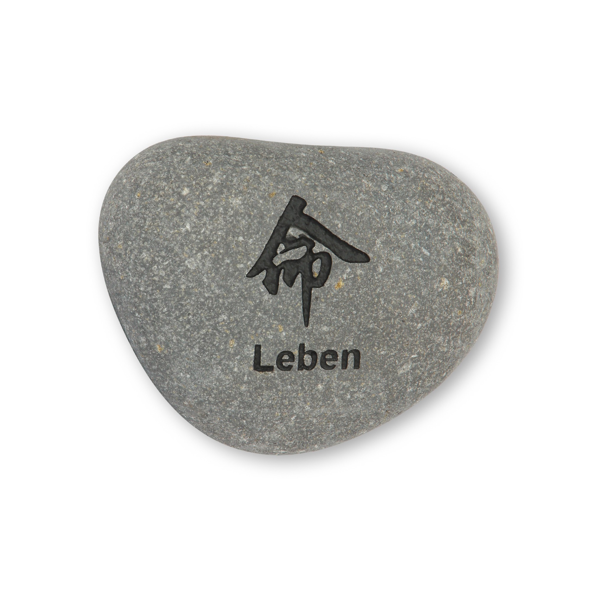 Flusskieselstein 'Leben', grau, T 8 cm, B 8 cm von fischer's lagerhaus