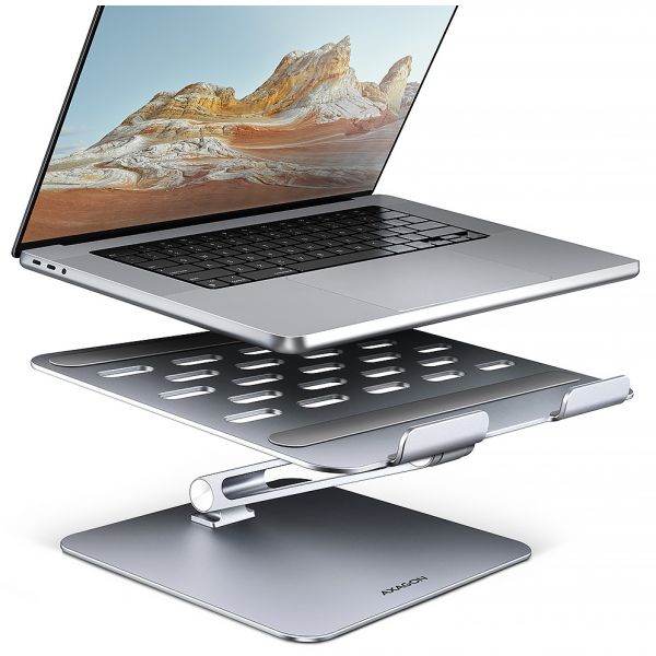 AXAGON Suporte Elevatório para Portáteis Regulável Aluminio