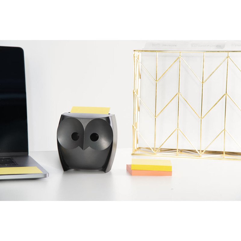 Distributeur Z-notes repositionnables chouette noire Post-it
