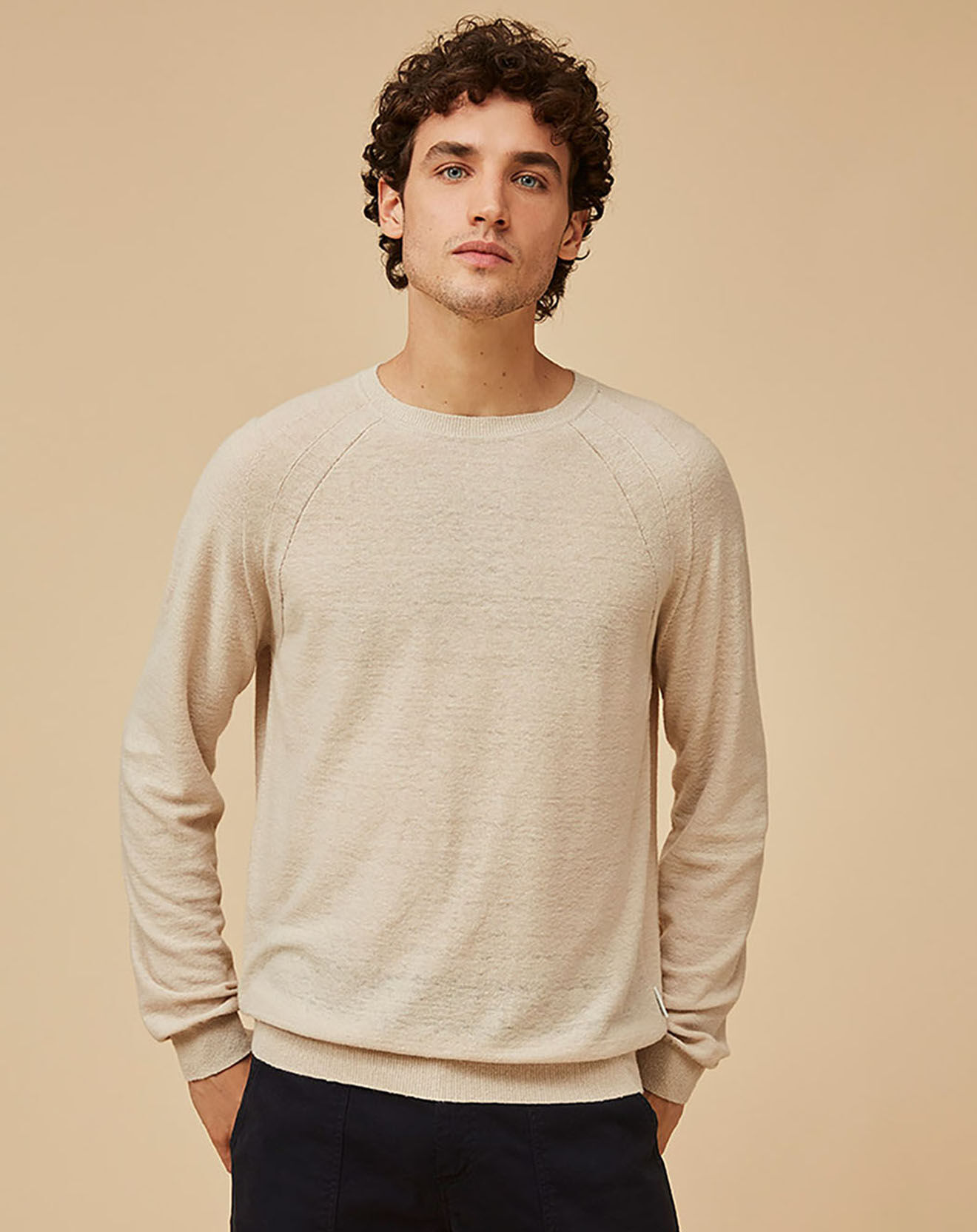 Harris Wilson Pull en Lin & Coton Macena beige