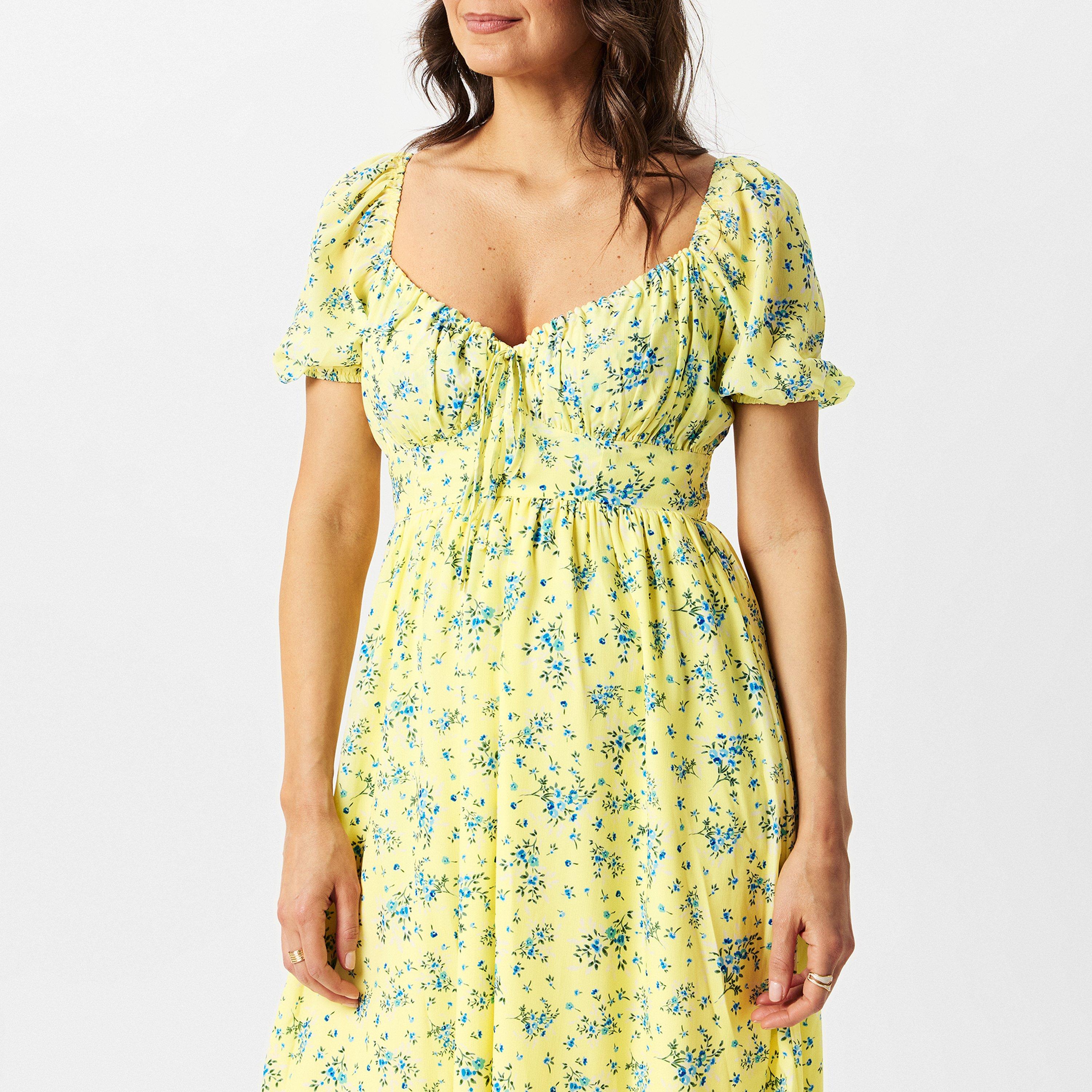 In The Style Studio In The Style Printed Bardot Midi Dress
