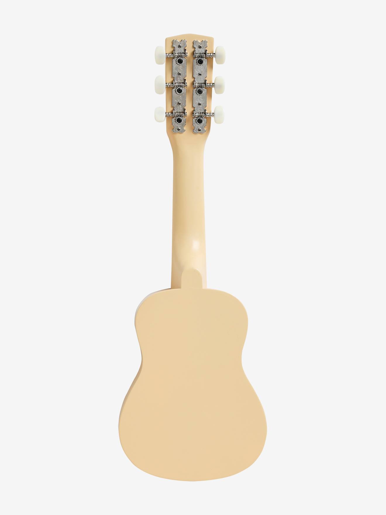 Guitarra de madeira lisa rosa médio com certificação FSC® e motivos.