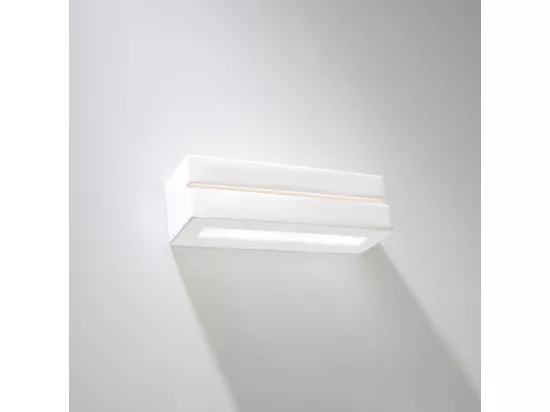 Appliques Vega moderne en céramique - 1 sources lumineuses - L.32,5 x H.9,5 cm - blanc