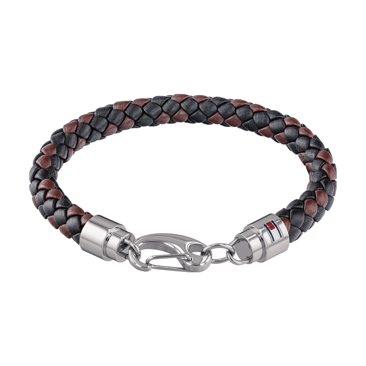 Bracelet TOMMY HILFIGER acier cuir marron