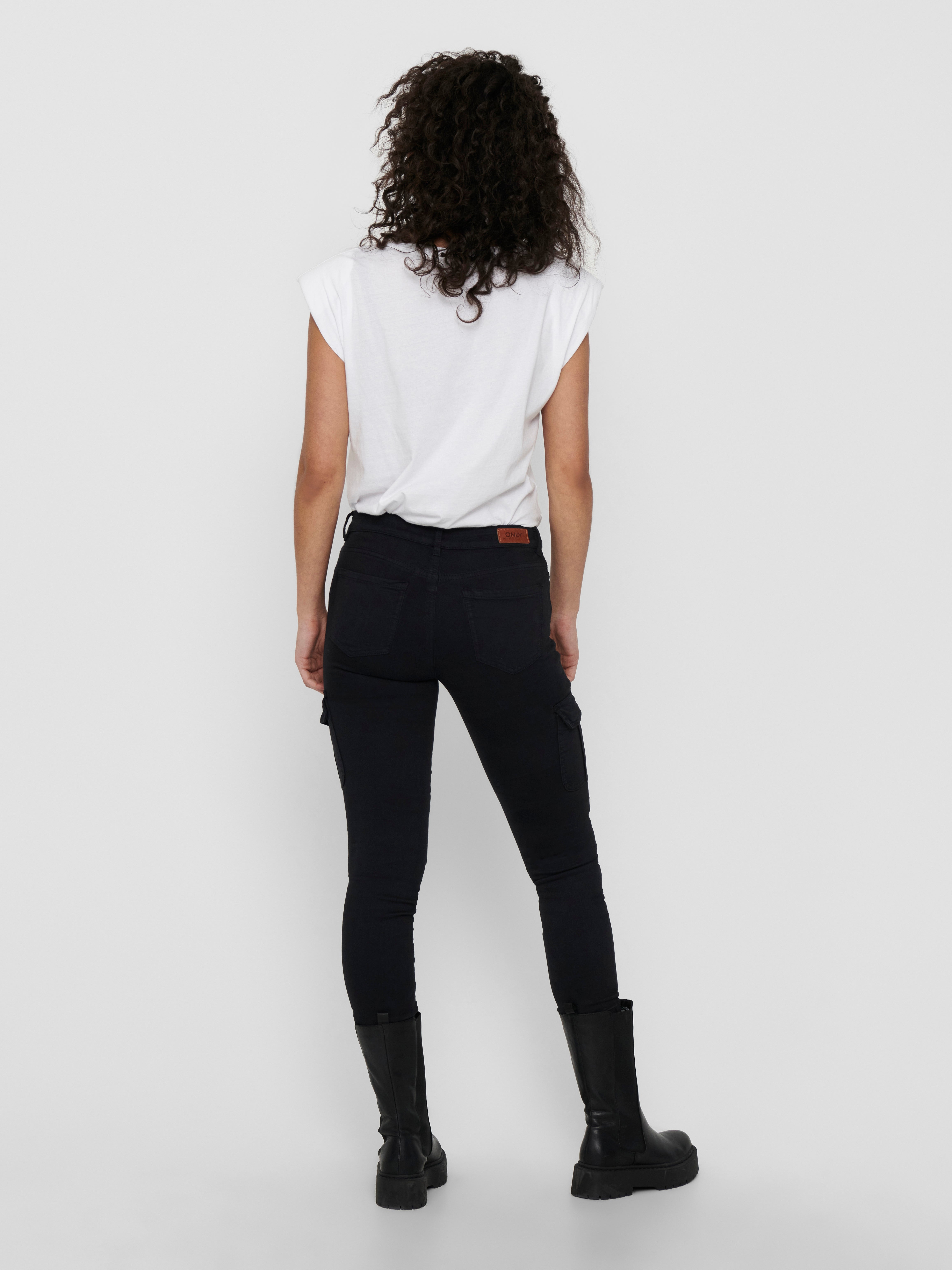 ONLMISSOURI Mittlere Taille Slim Fit Cargo-Hose Black