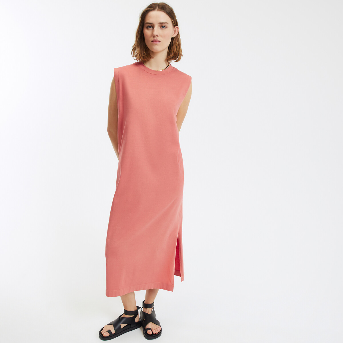 COLEÇÕES LA REDOUTE<br>Vestido longo sem mangas estilo camiseta