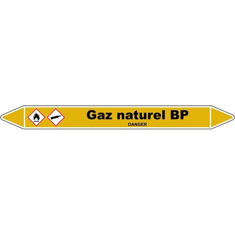 Marqueur tuyauterie - Gaz naturel basse pression - Vinyle