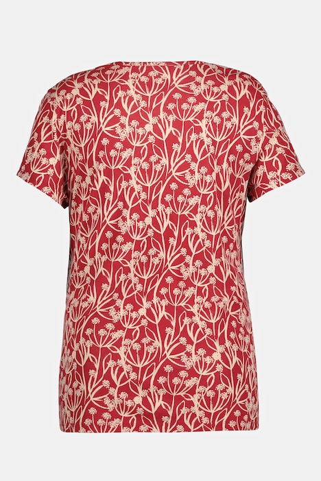Bellieva-T-Shirt, Raffung, Rundhals, Halbarm