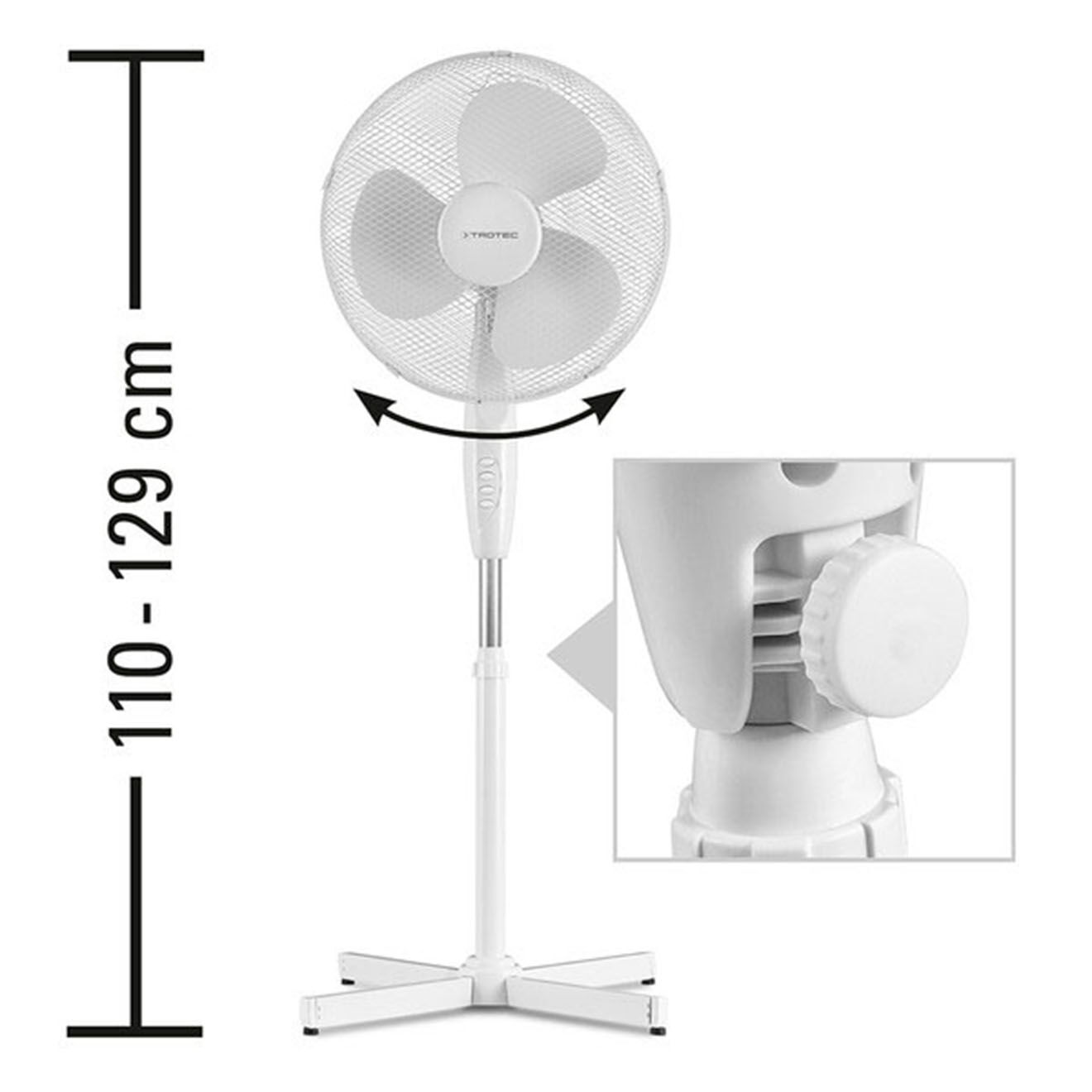 TROTEC Ventilateur sur pieds  blanc - 52x52x129 cm