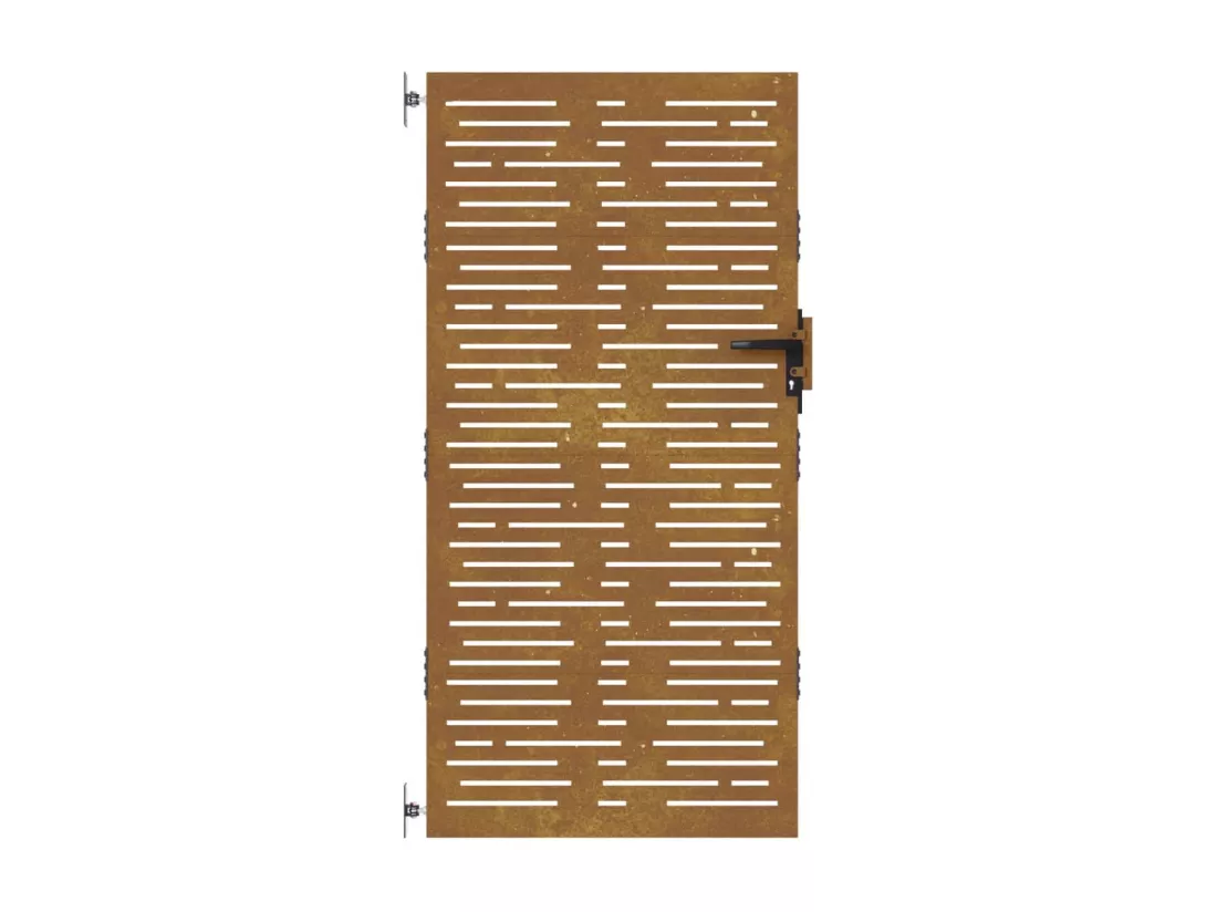 Portail de jardin 85x175 cm acier corten conception de carré