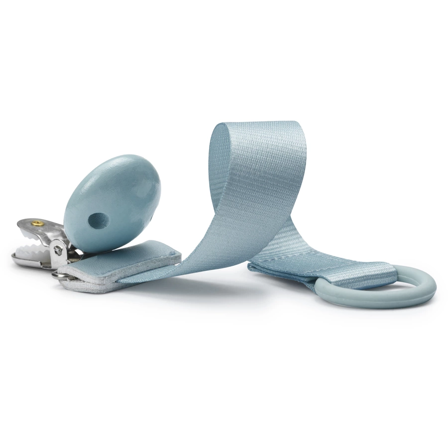 Elodie Schnullerband mit Holzdetail, Aqua Turquoise