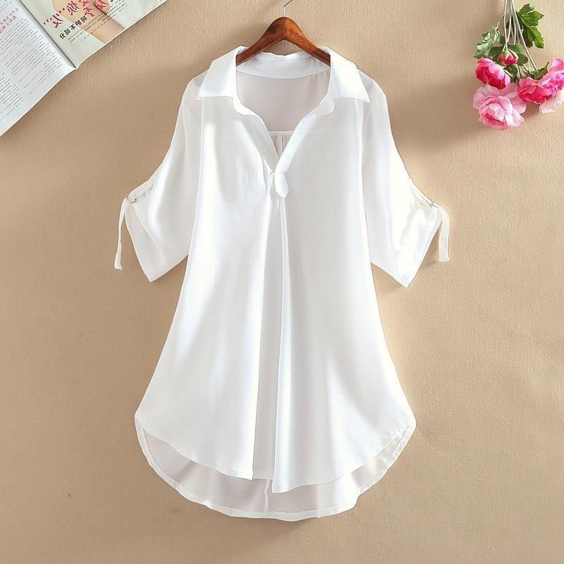 Elbelier - Blouse met V-hals en 3/4-mouwen