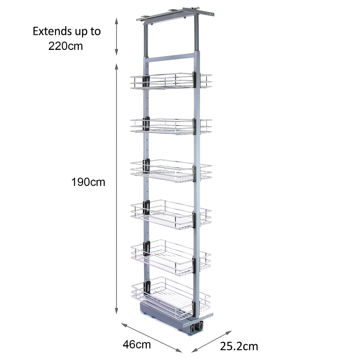 KuKoo Garde-Manger Coulissant de Cuisine – 190-220cm Hauteur Kukoo