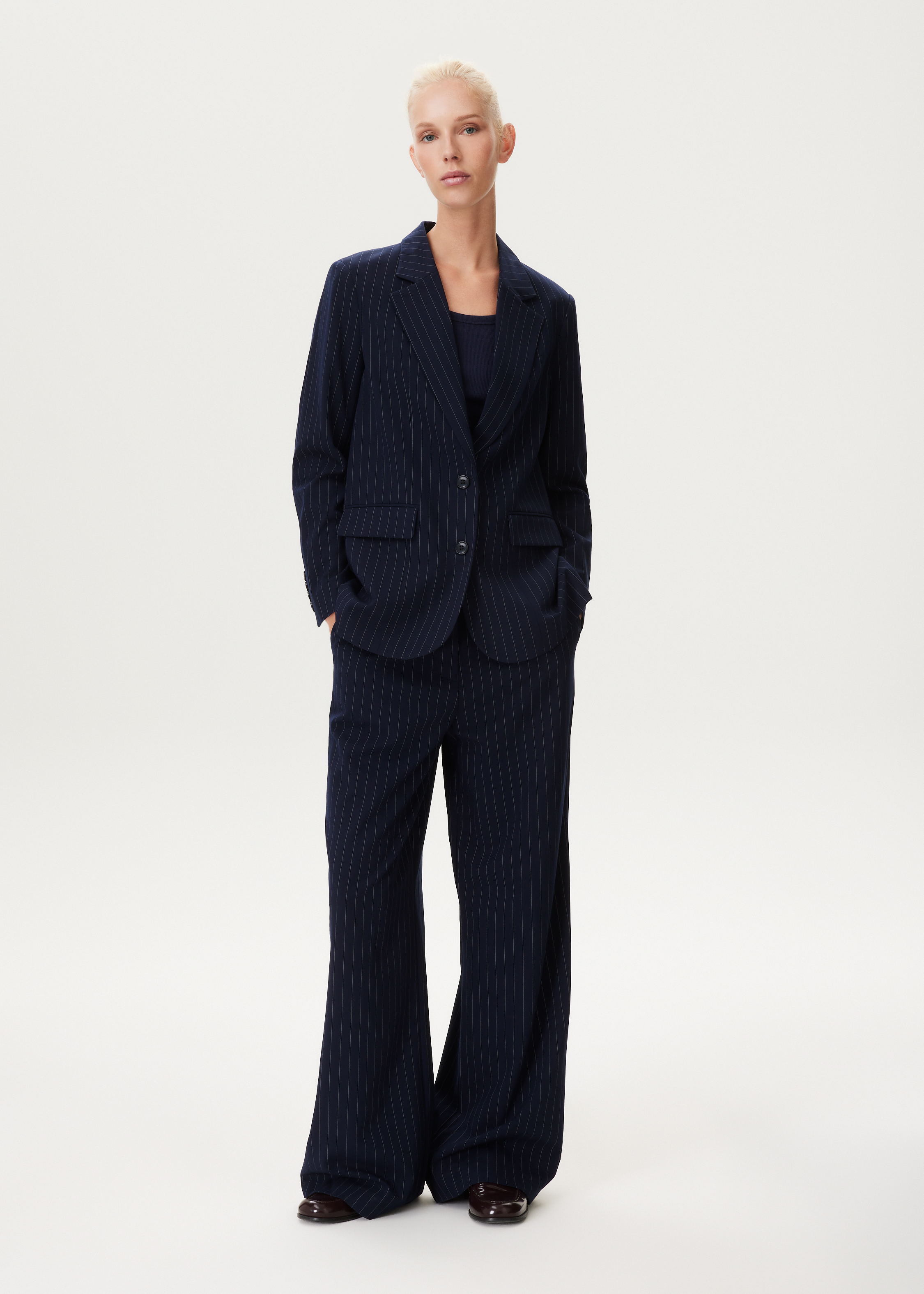 Wijde broek met pinstripe