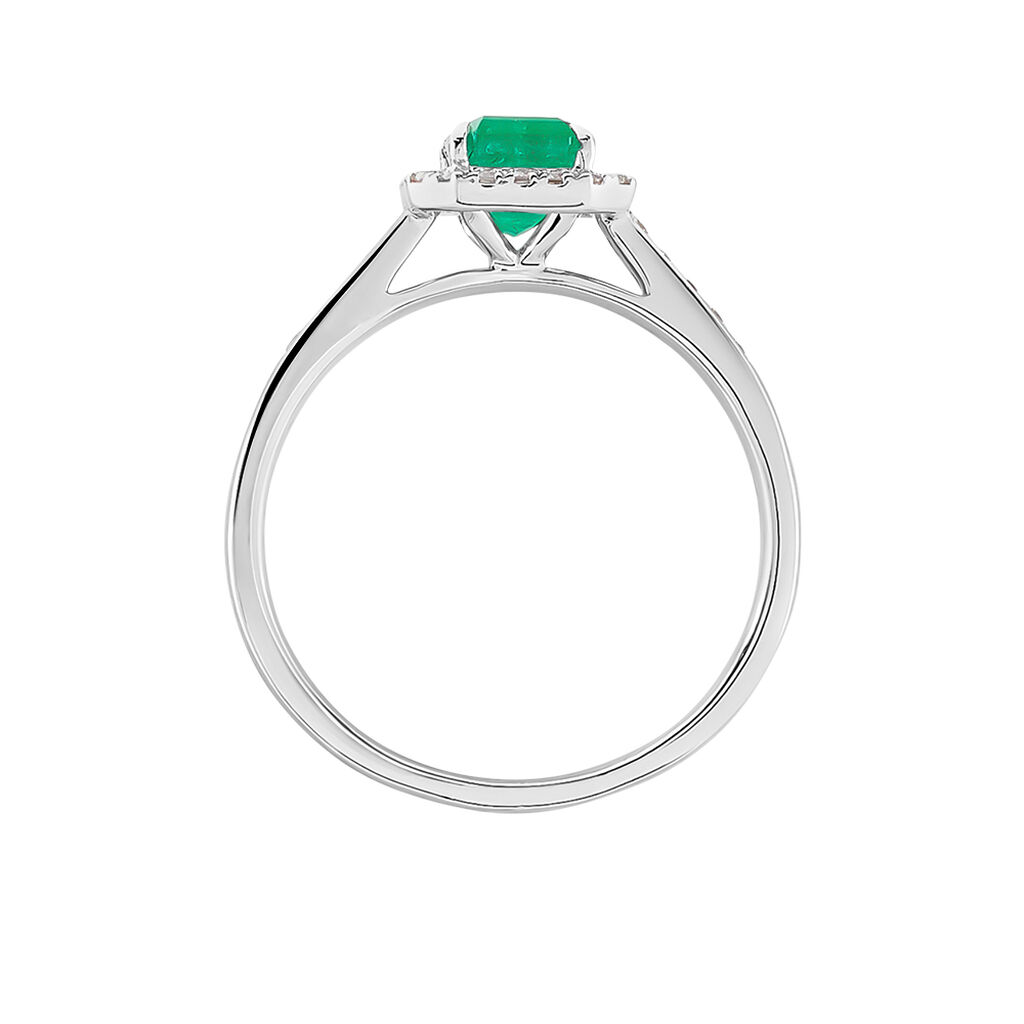 Bague Emory Or Blanc Emeraude Diamant