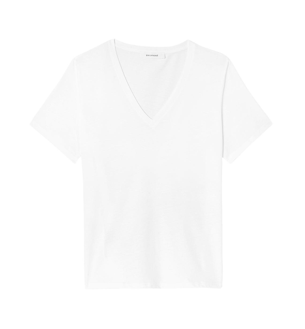 T-shirt uni col V Femme - Blanc