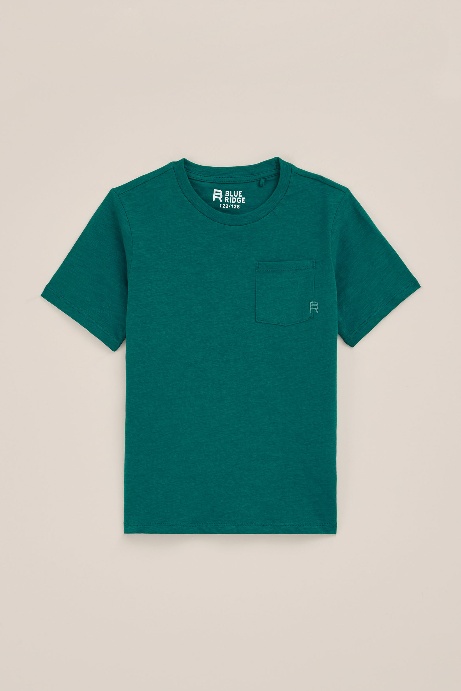 Jongens T-shirt met borstzak WE Fashion Donkergroen