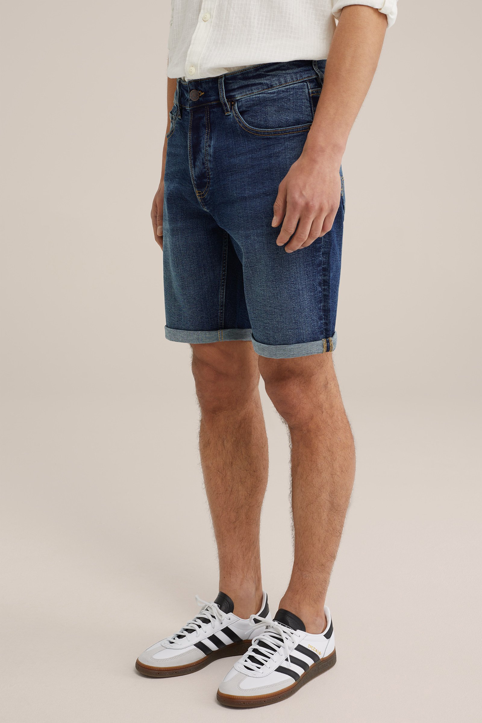 regular fit denimshort met stretch Blue Ridge Donkerblauw