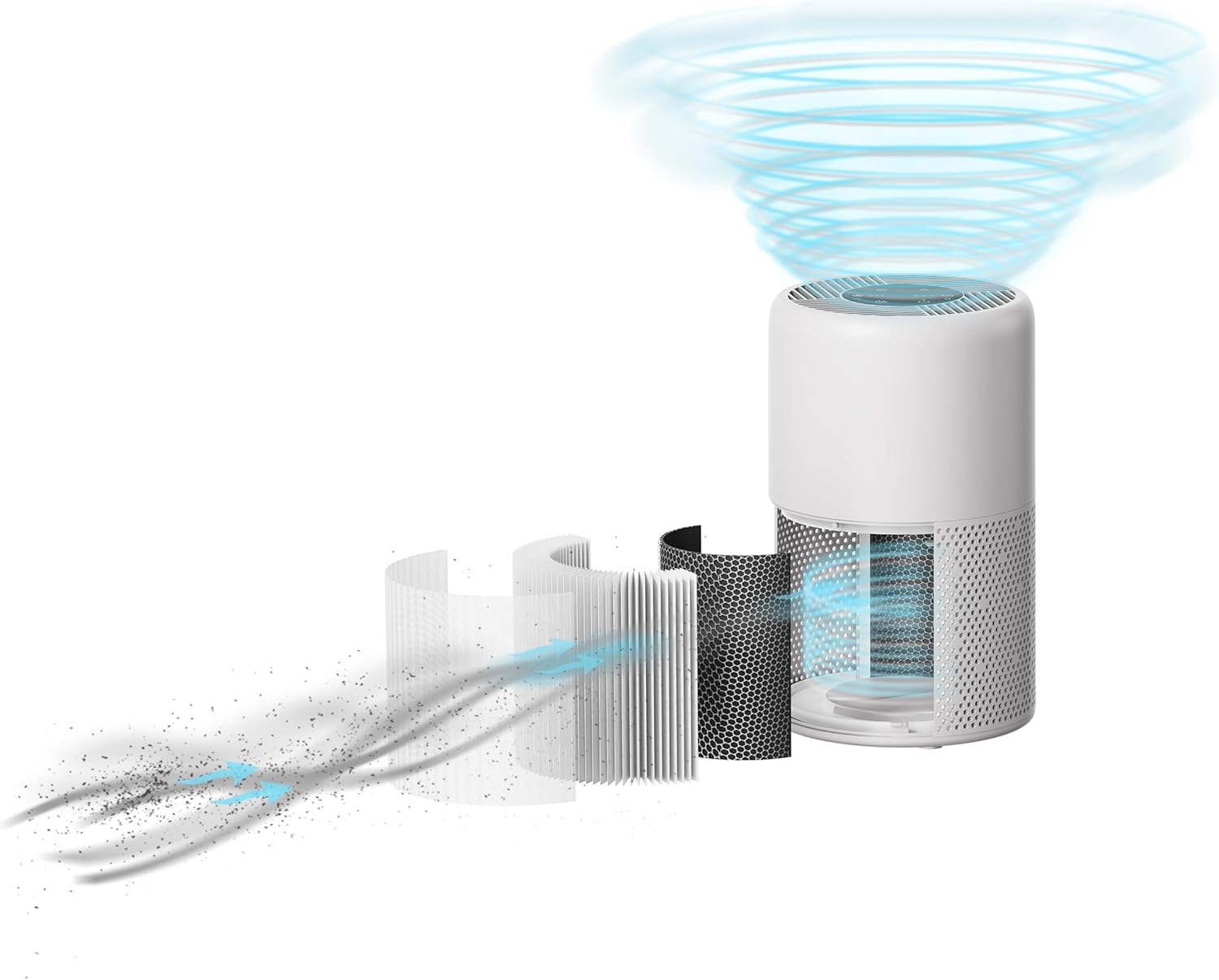 EMERIO Luftreiniger mit HEPA 13 Filter (99,97% Filterleistung) gegen Schimmel, Staub, Pollen & Gerüche | WLAN: SMART LIFE APP | Ionic Funktion & Timer | geeignet für Räume bis zu 25m² | AP-132324