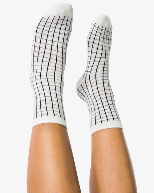 chaussettes avec dessin en coton pour femmes- 5 paires noir