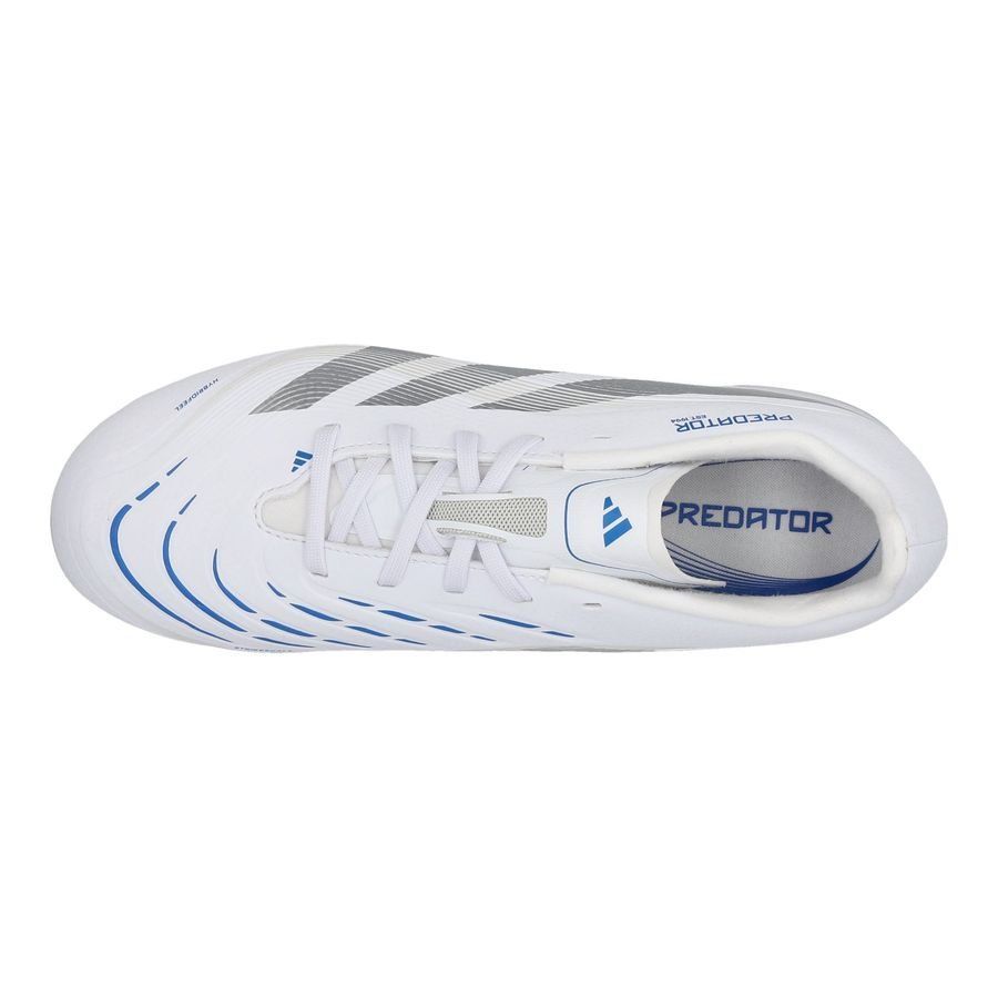 adidas Predator League FG/AG Polar Victory - Blanc/Argenté/Bleu Enfant