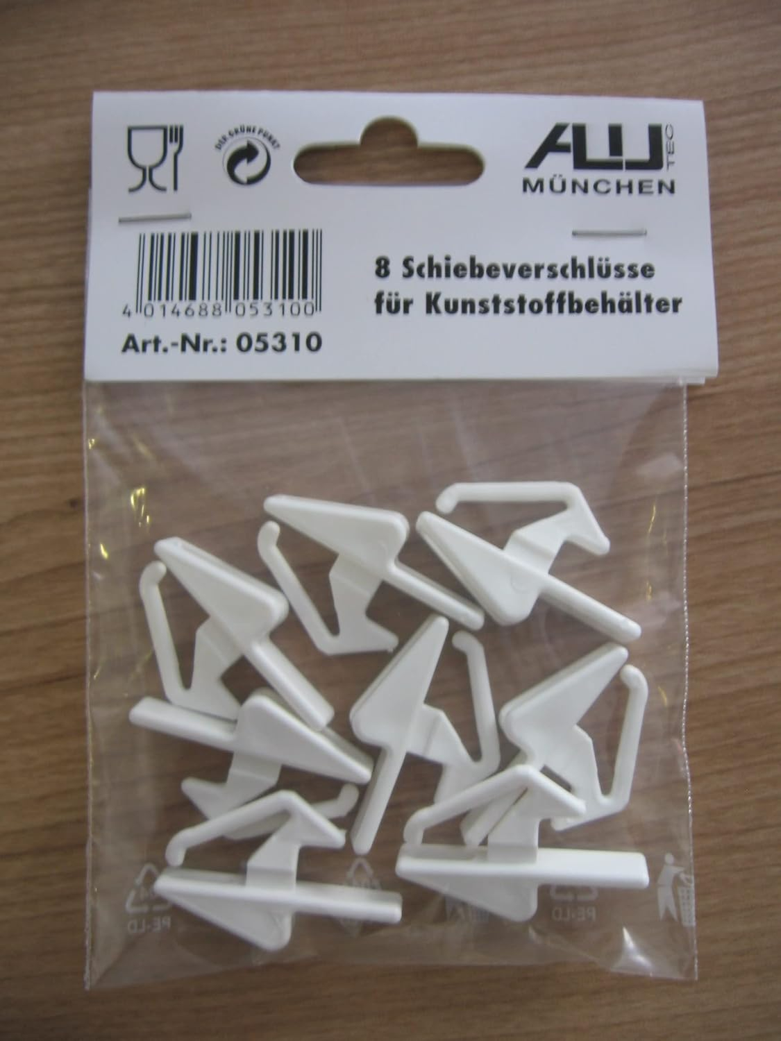 (8er Set) Schiebe Verschluss Schnellverschluss für Transport Boxen (05310) - Weiss