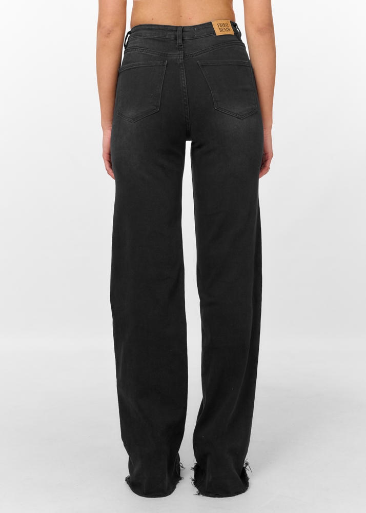 Straight leg stretch jeans zwart