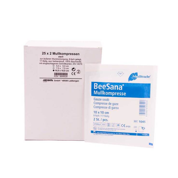 Mullkompressen 10x10 cm steril 8-fach, 25X2 St