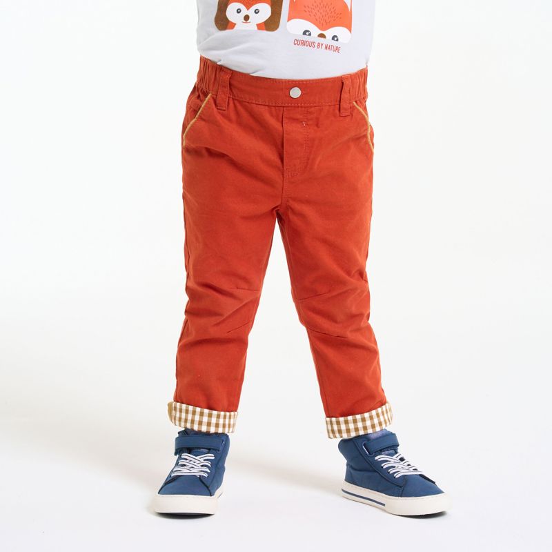 Pantalon toile rouge bébé garçon Orange