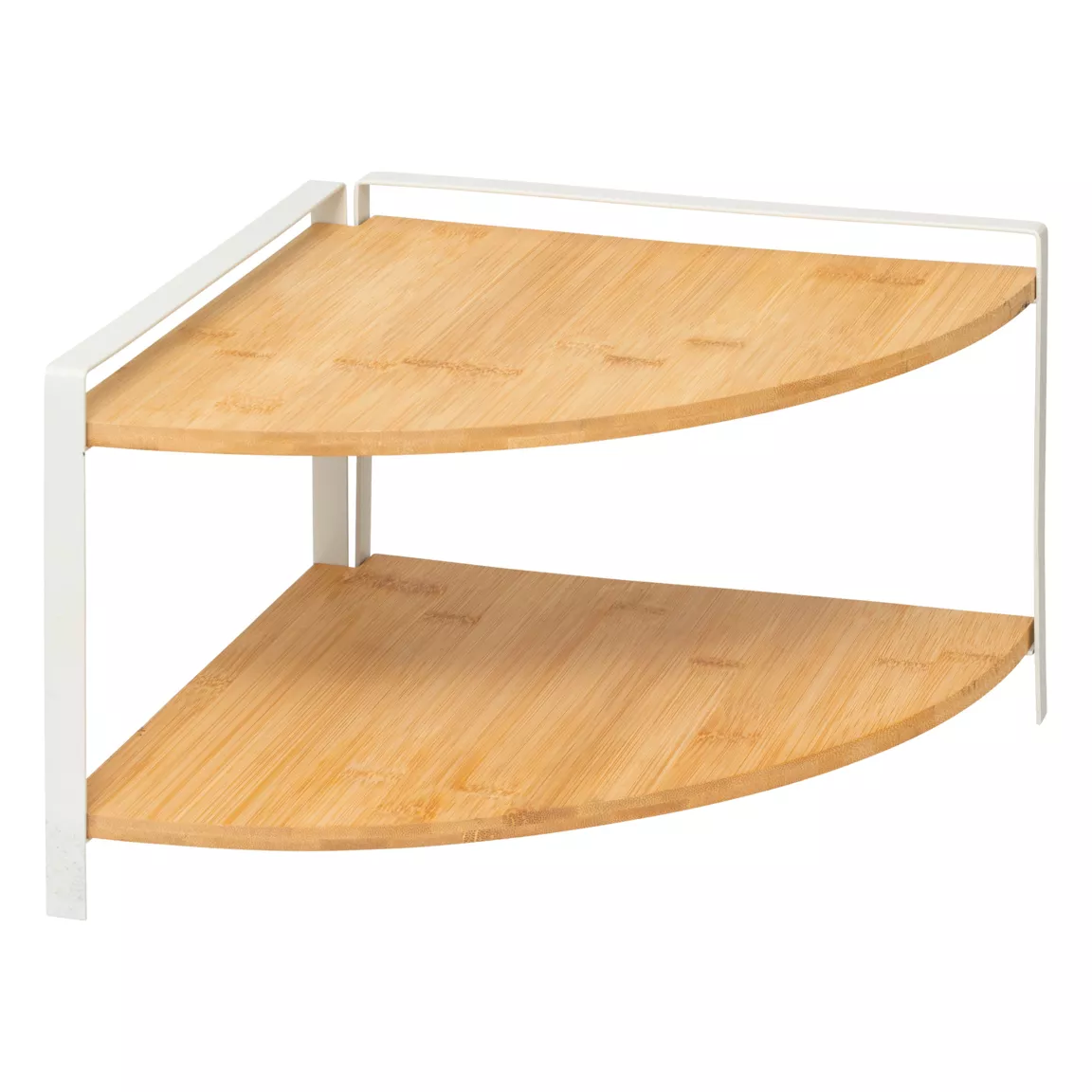 Etagère d'angle bois 2 niveaux (H20,5 cm) Ordera Blanche