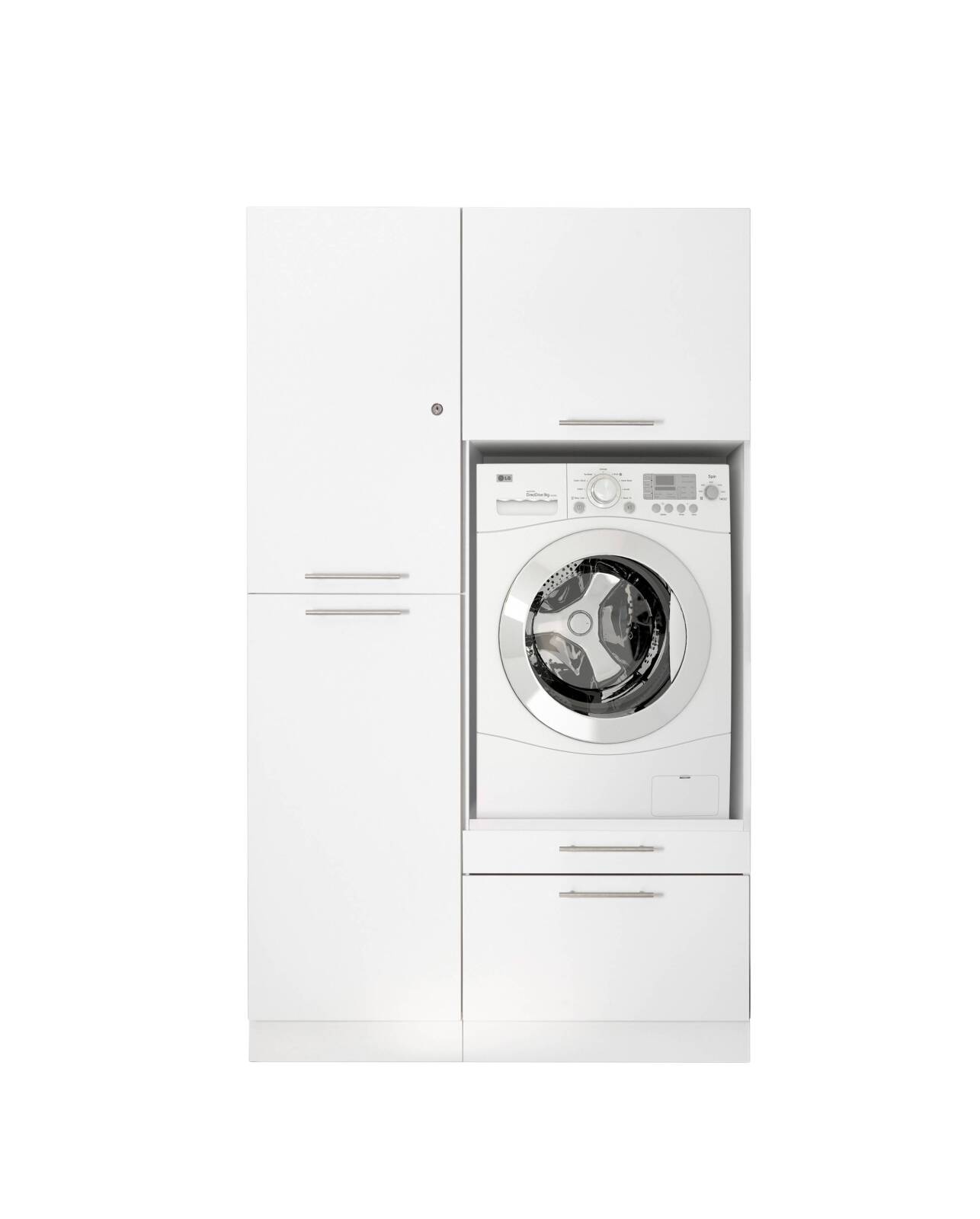 RESPEKTA 2-teiliges Hauswirtschaftsraum-Set CLARA - weiß matt - 117,4 cm
