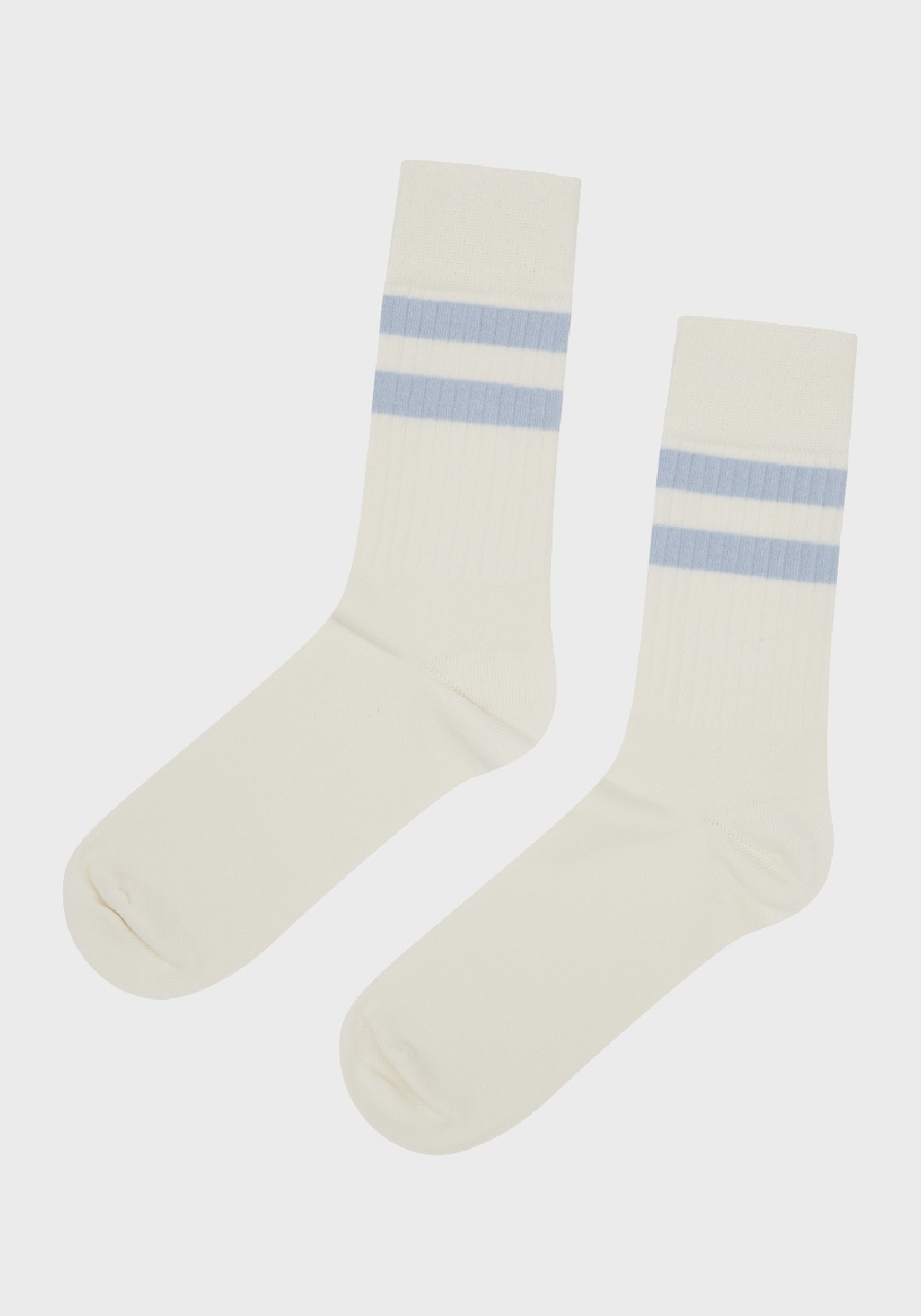 Klitmøller Collective Socken Retro Cotton Cream/Light Blue