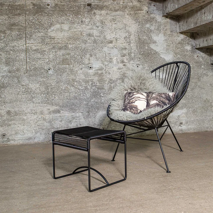 Acapulco Design - Acapulco Hocker, aquaverde / schwarz