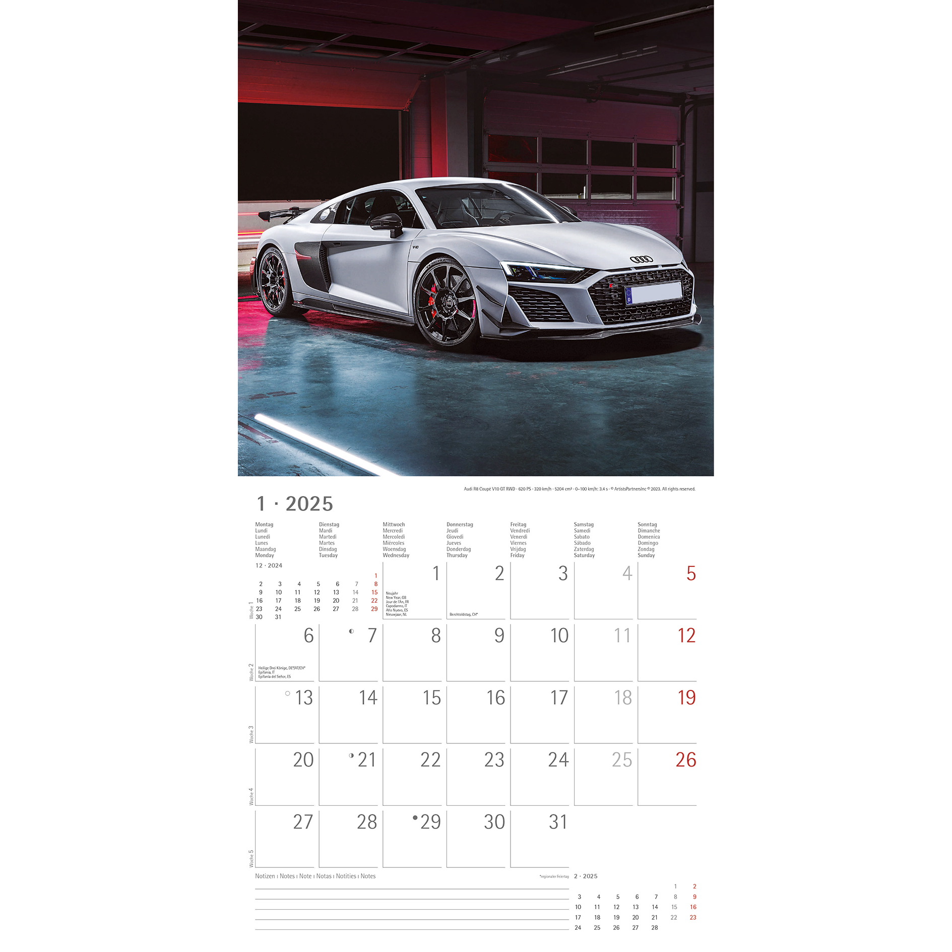 Broschürenkalender 2025 - mehrfarbig - High Speed - 30x30 cm