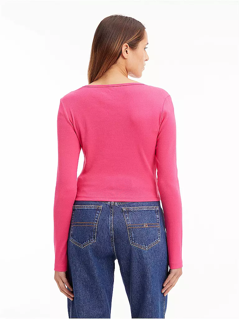TOMMY JEANS Langarmshirt Cropped Fit pink