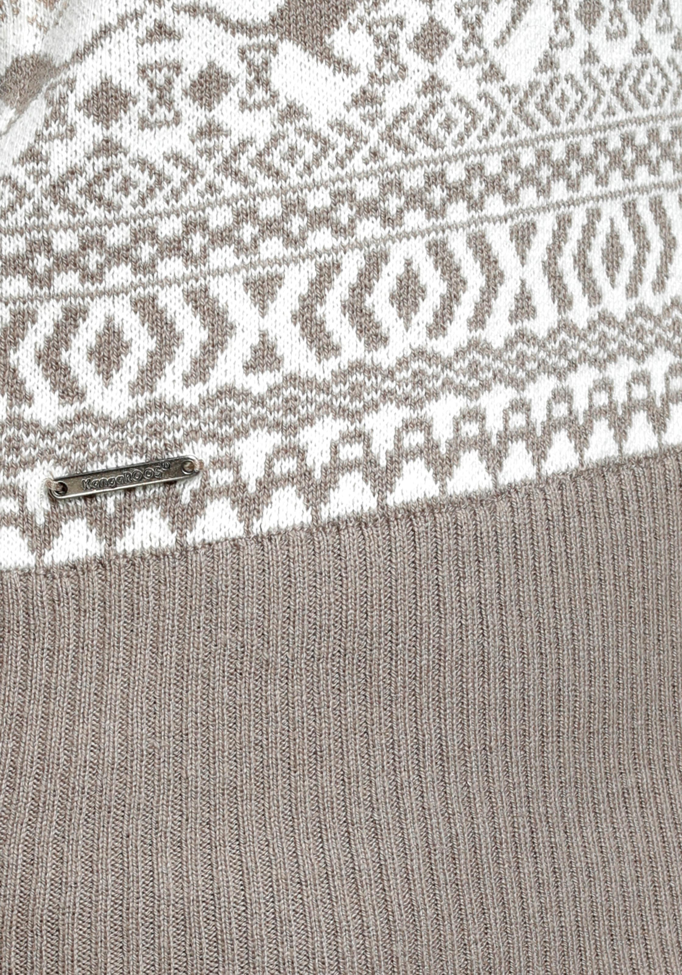 KangaROOS Jacquardpullover , im Norweger-Muster mit kleinen Kängurus
