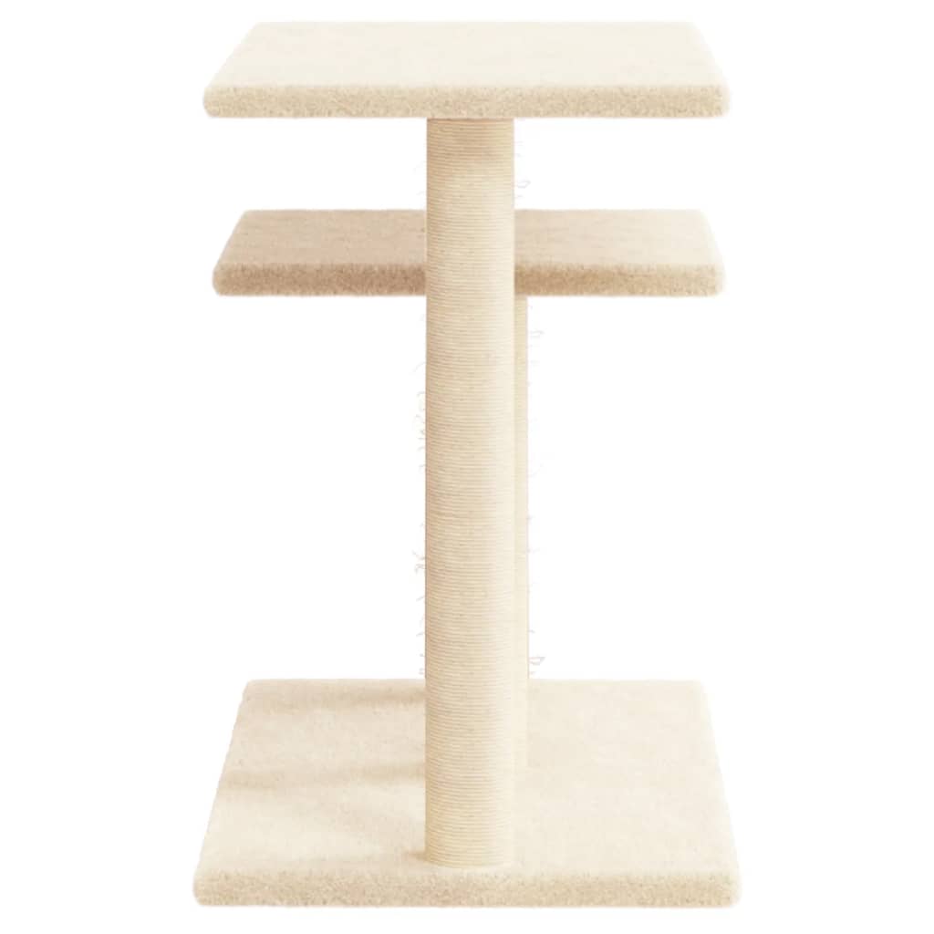 Arranhador para Gatos vidaXL com Plataformas, Creme, 62,5cm