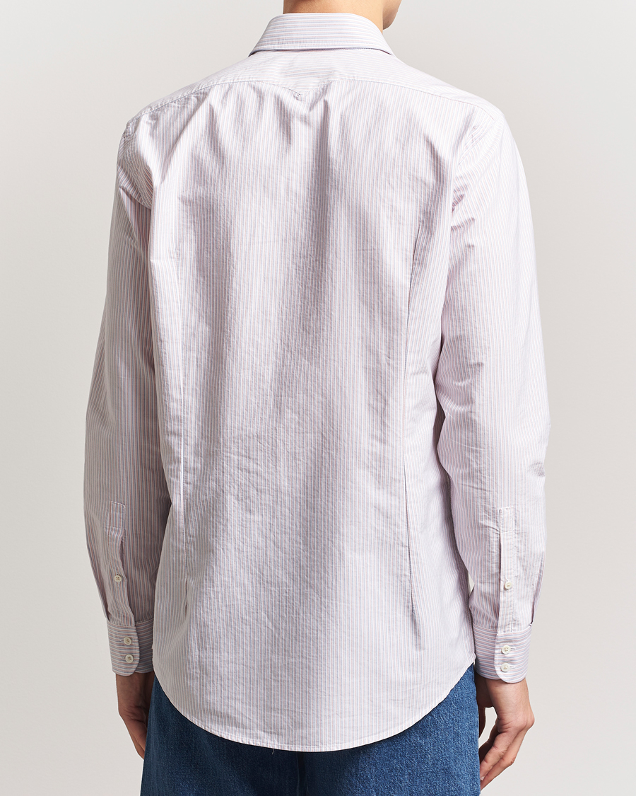 Massimo Alba Canary Striped Cotton Shirt Blue/Red