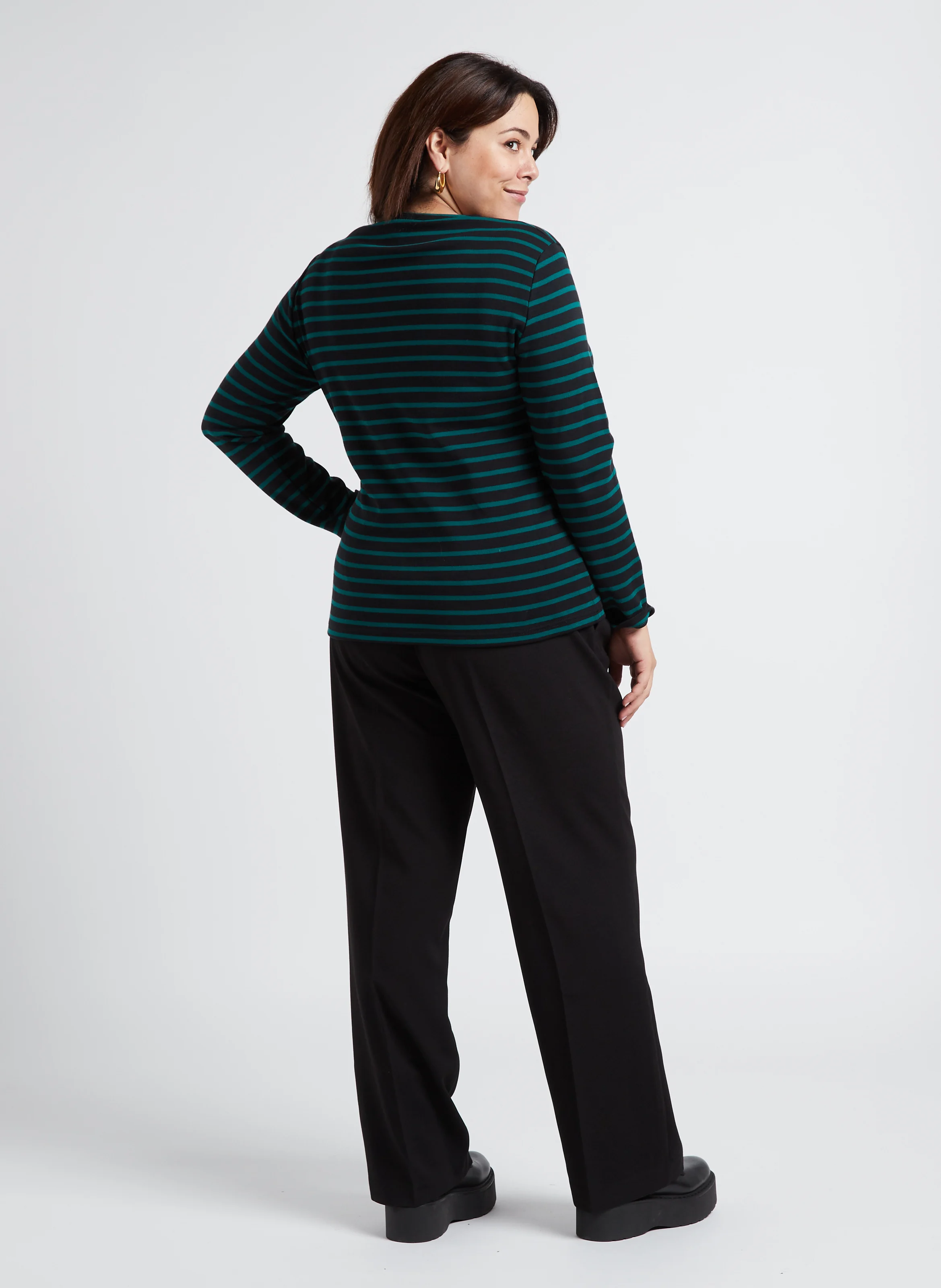 Pantalon droit stretch | Noir