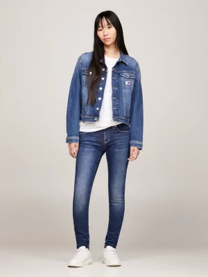 Calça jeans skinny desbotada de cintura baixa Sophie
