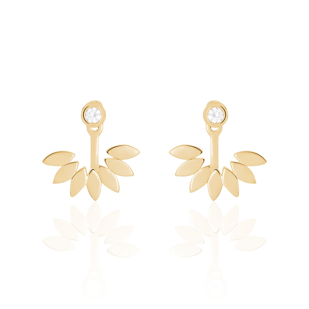 Bijoux D'oreilles Varia Plaqué Or Jaune Oxyde De Zirconium