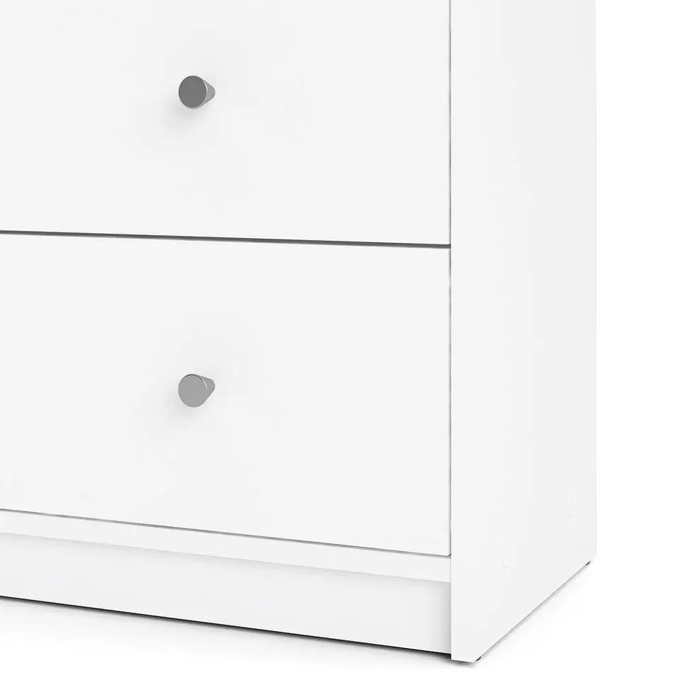 Hioshop Maria kommode breed met 6 lades- wit