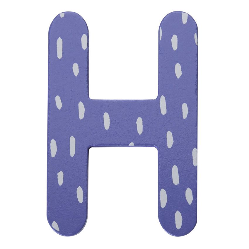 Lettre décorative en bois H - Bleu marine