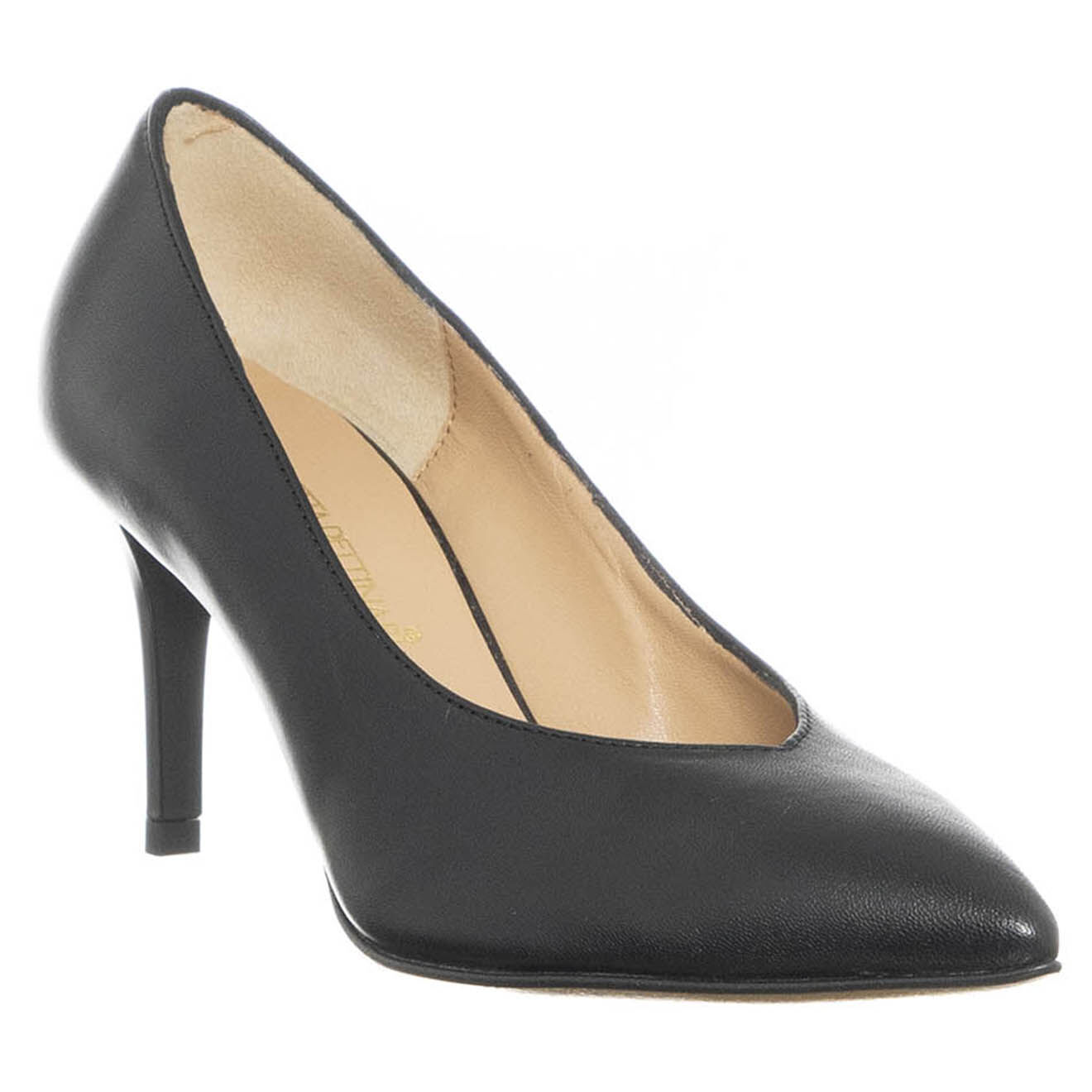 Loretta Pettinari Escarpins en Cuir Silla noirs - Talon 7 cm
