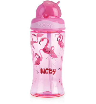 Nuby Flip it beker 360ml roze 3+ jaar (1 stuk)