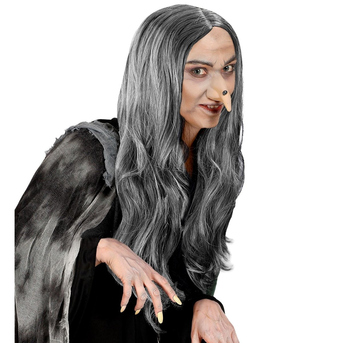 Heks Pruik Grijs Crudelia