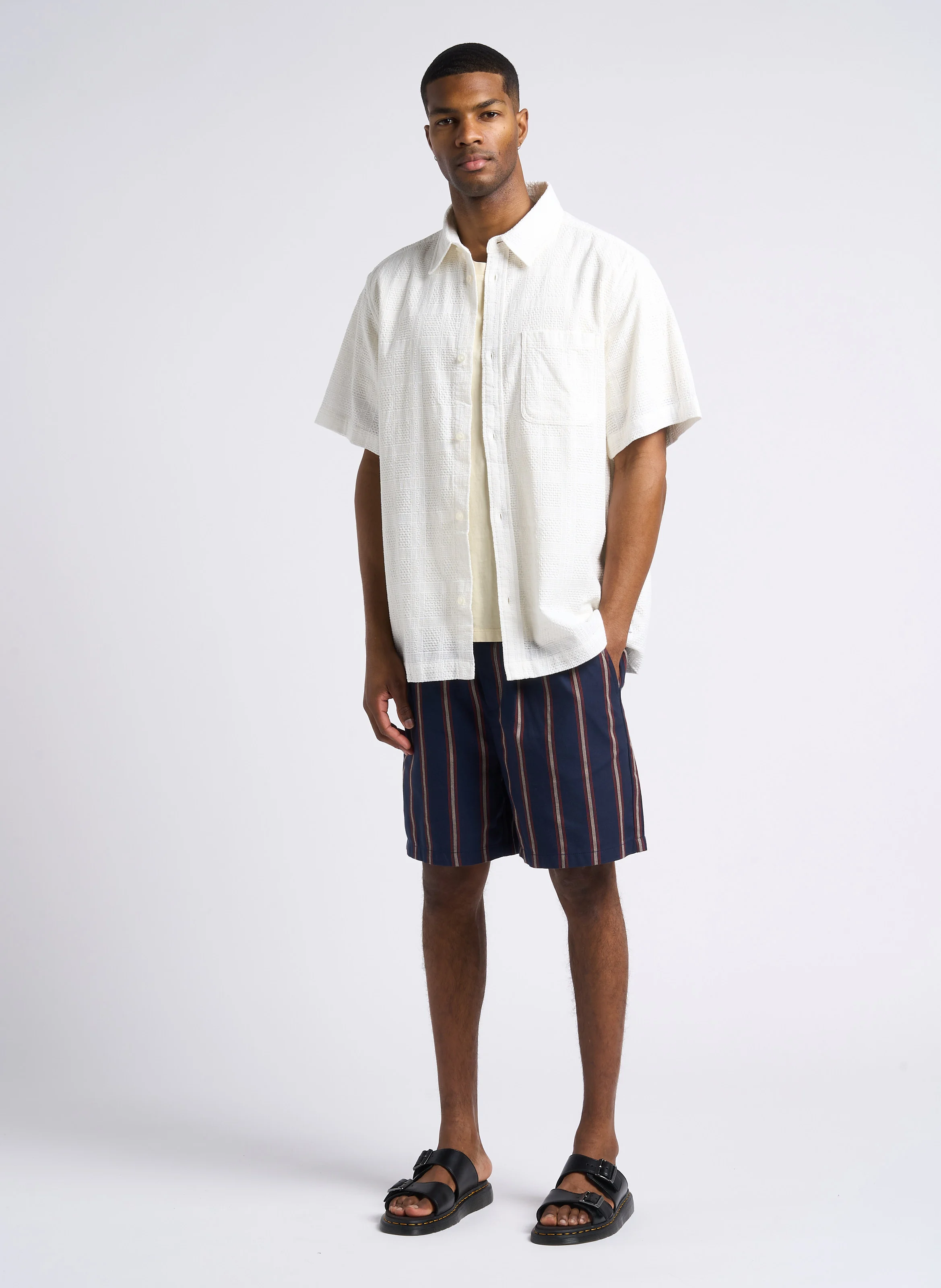 CHARLIE - Chemise droite col classique en coton | Beige