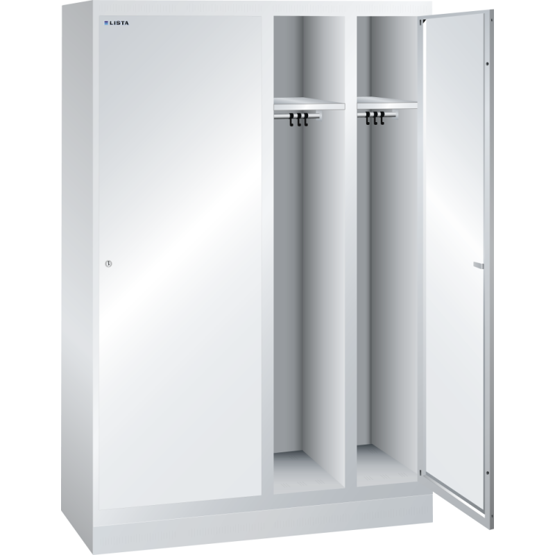 Armoire-vestiaire Lista 1 porte battante pour 2 compartiments L 30 cm - Gris clair RAL 7035